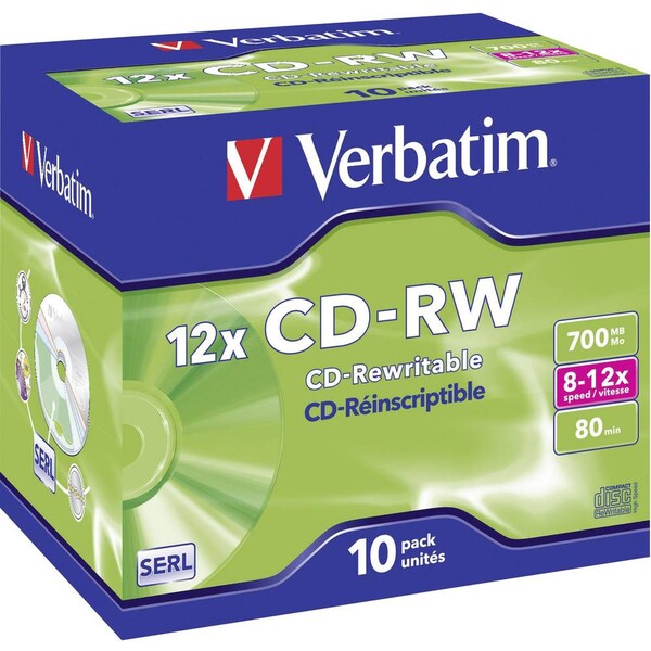VERBATIM CD-RW(10 ks)Jewel/High Speed/8x-12x/DLP/700MB