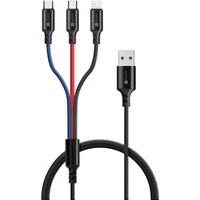CONNECT IT Wirez 3v1 napájecí kabel 1,2m černý - Kabely a redukce