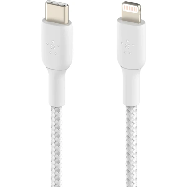 Belkin BOOST Charge Braided USB-C/Lightning napájecí kabel 1m bílý - Kabely a redukce - Obrázek V889400301