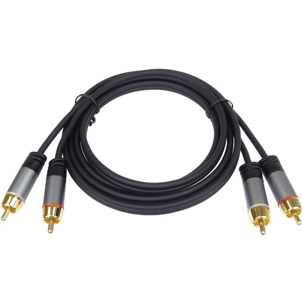 PremiumCord 2x Cinch/2x Cinch kabel 1,5m černý - Kabely a redukce - Obrázek V8UU000501