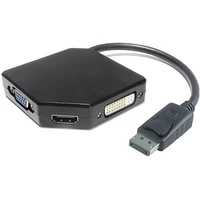 PremiumCord adaptér DisplayPort - HDMI + DVI + VGA 1080p  - USB huby