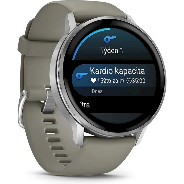 Garmin Venu 4 (45 mm) Stříbrná / Silver Gray silikonový řemínek - Chytré hodinky - Obrázek V9TI000K01