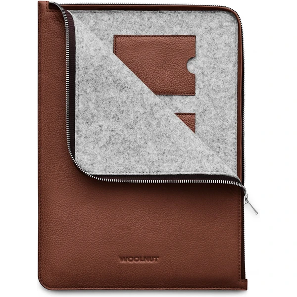Woolnut Leather Folio kožené pouzdro pro MacBook Air 13"/MacBook Pro 14"/MacBook Pro 13" hnědé - Pouzdra - Obrázek VBG7000601