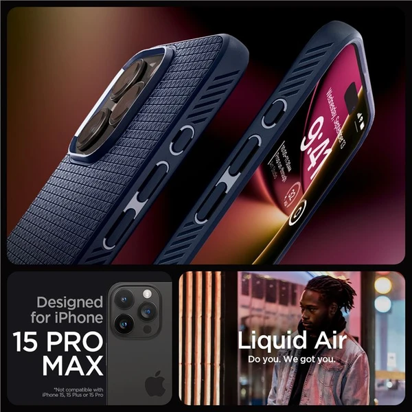 Spigen Liquid Air kryt iPhone 15 Pro Max modrý - Pouzdra - Obrázek VBV8000601