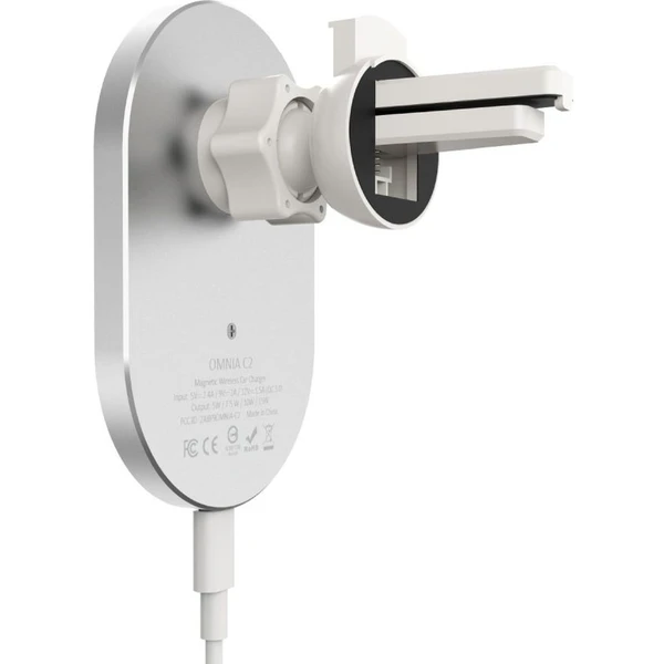 Adam Elements Omnia C2 bezdrátová autonabíječka kompatibilní s MagSafe bílá - Nabíječky - Obrázek VCMF300401