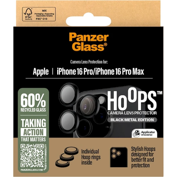 PanzerGlass® HoOps™ Apple iPhone 17 Pro/16 Pro/15 Pro/17 Pro Max/16 Pro Max/15 Pro Max černý hliník - Ochranné folie a skla - Obrázek VD08000P01