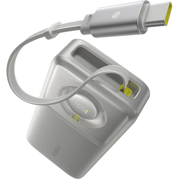 Baseus Powerbanka Free2Pull 20000mAh 65W s kabelem USB-C šedá Šedá