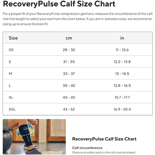 Therabody RecoveryPulse Calf Sleeve vibrační návlek na lýtko (XS) - Masážní přístroje - Obrázek VG76G00101