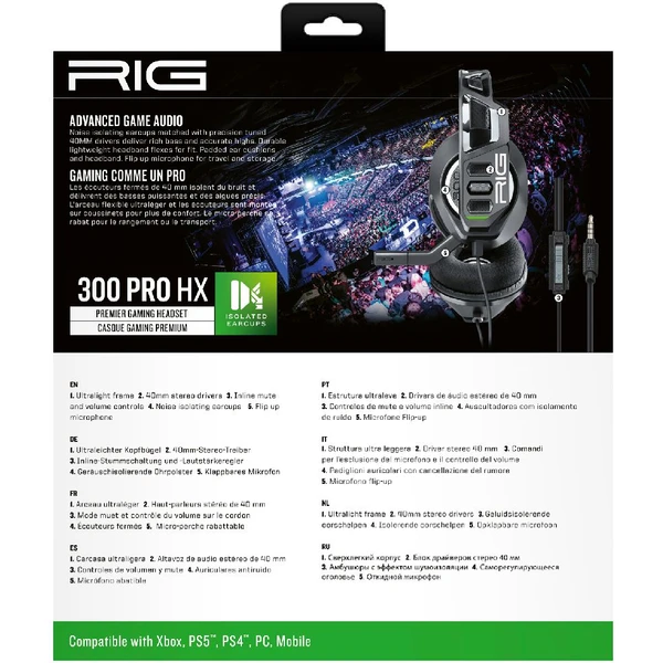 Nacon RIG 300 PRO HX herní headset pro XONE/XSX|S černý - Sluchátka - Obrázek VI37700301