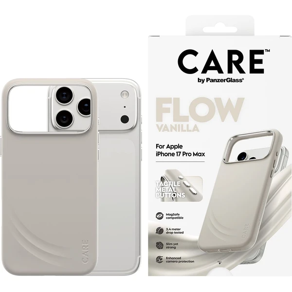 PanzerGlass® CARE Flow kryt s MagSafe Apple iPhone 17 Vanilla - Pouzdra - Obrázek VIDH000K01