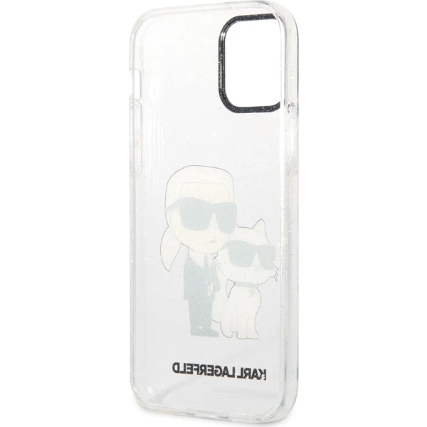 Karl Lagerfeld IML Glitter Karl and Choupette NFT kryt iPhone 12/12 Pro čirý - Pouzdra - Obrázek VIJYF00101