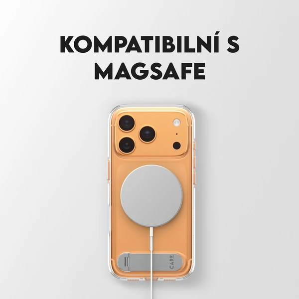 PanzerGlass® CARE Kickstand kryt s MagSafe Apple iPhone 17 Pro stříbrný/bílý - Pouzdra - Obrázek VJDH000K01