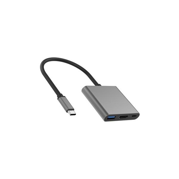 PremiumCord Adaptér USB-C na HDMI + USB3.0 + PD, rozlišení 4K a FULL HD 1080p