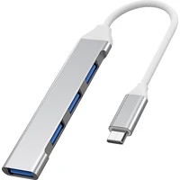 PremiumCord 4v1 USB-C Hub stříbrný - USB huby