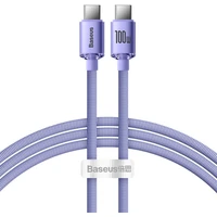 Baseus Crystal Shine Series kabel USB-C/USB-C (100W) 1,2m fialový - Kabely