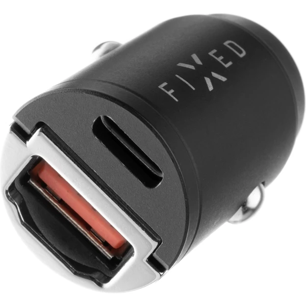 FIXED Mini autonabíječka s USB-C/USB-A, PD a QC 3.0, 30W, černá - Nabíječky - Obrázek VLVW600301