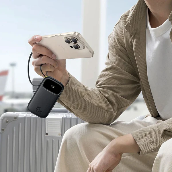 Baseus EnerFill FC31 Qpow 3 20000mAh powerbanka, 45W, s kabelem USB-C a Lightning černá - Powerbanky - Obrázek VMBQ000K01