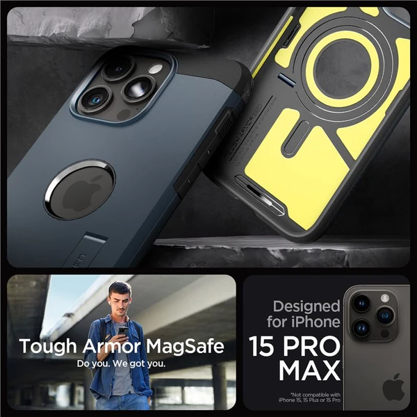 Spigen Tough Armor MagFit kryt iPhone 15 Pro Max modrý - Pouzdra - Obrázek VMU8000601