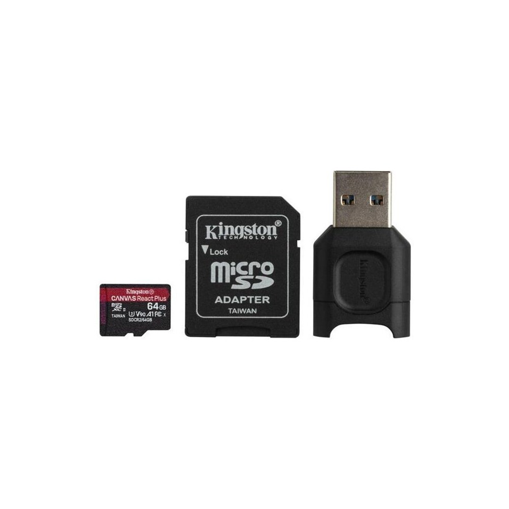 Kingston microSDXC Canvas React Plus 64GB 285MB/s UHS-II U3 + SD adaptér
