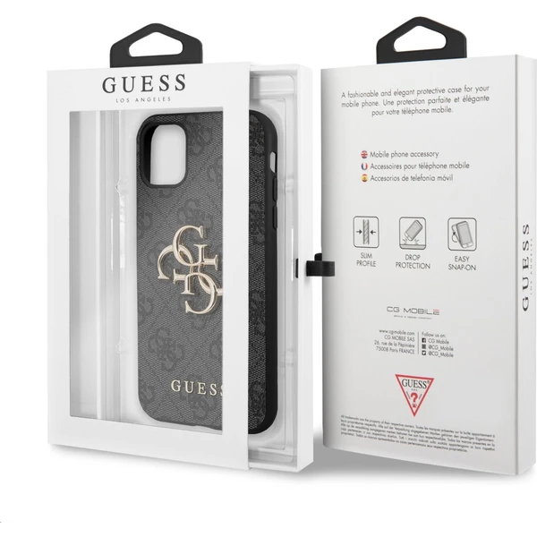 Guess PU 4G Metal Logo kryt iPhone 11 šedý - Pouzdra - Obrázek VQ4O600301