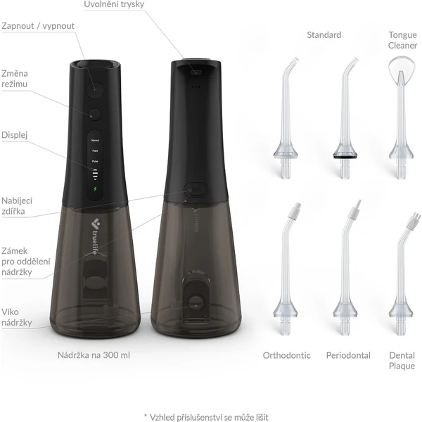 TrueLife AquaFloss Compact L100 ústní sprcha černá - Ústní sprchy - Obrázek VUUL000K01