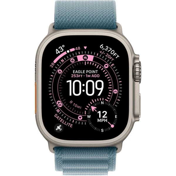 Apple Watch 49/46/45/44mm světle modrý Alpský tah malý přírodní titan - Řemínky - Obrázek VVWH000K01