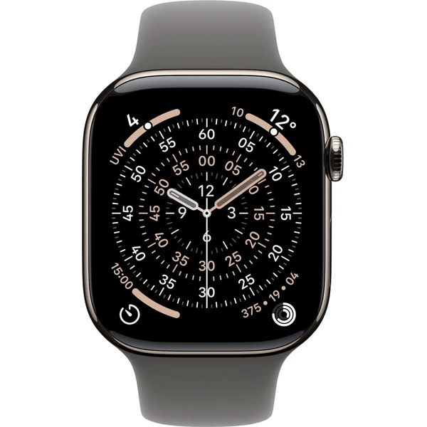 Apple Watch Series 11 Cellular (46mm) Přírodní titan se skálově šedým sportovním řemínkem M/L (Další) - Chytré hodinky - Obrázek VWRH000K01