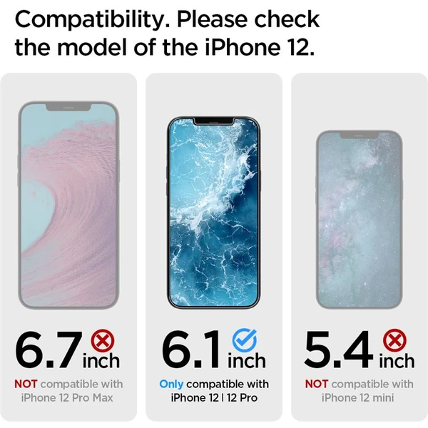 Spigen Glas tR EZ Fit tvrzené sklo iPhone 12 / 12 Pro 2 ks čiré - Ochranné folie a skla - Obrázek VX93200401