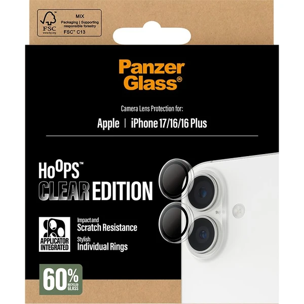 PanzerGlass® Hoops skla Apple iPhone 17/16/16 Plus čiré - Ochranné folie a skla - Obrázek VXEH000K01