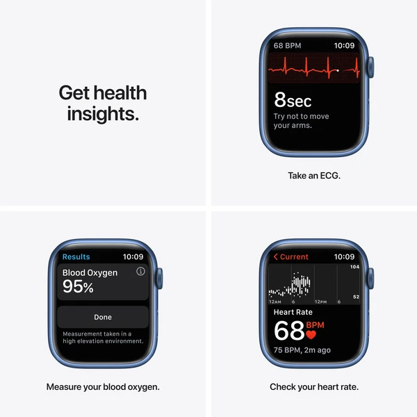 Apple Watch Series 7 Cellular 45mm modrý hliník s modrým sportovním řemínkem (Další) - Chytré hodinky - Obrázek VXZZ000501