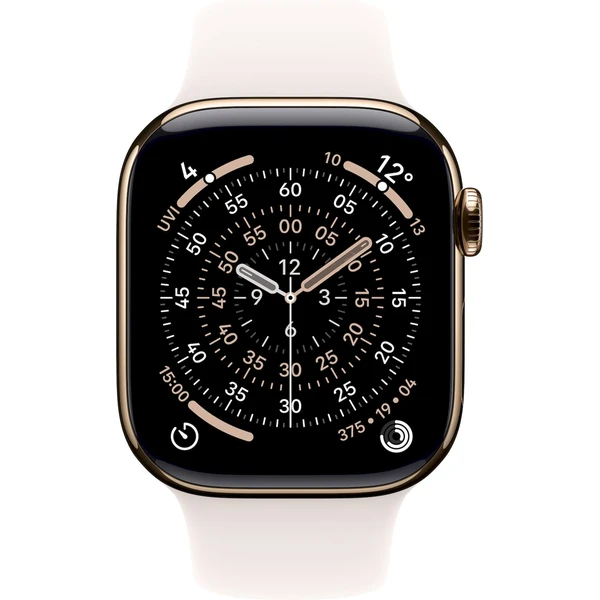 Apple Watch Series 11 Cellular (46mm) Zlatý Titan se světle ruměným sportovním řemínkem S/M - Chytré hodinky - Obrázek VYRH000K01
