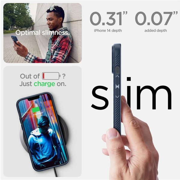 Spigen Liquid Air kryt iPhone 14 modrý - Pouzdra - Obrázek VYZG300401