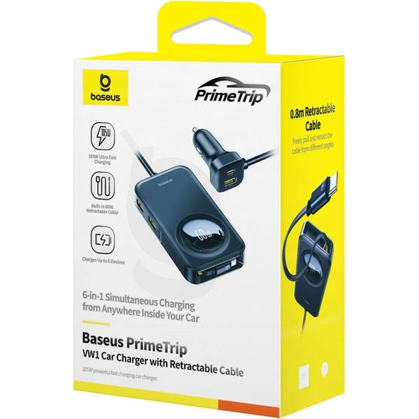 Baseus PrimeTrip 60W nabíječka do auta černá - Nabíječky - Obrázek VZTL000K01