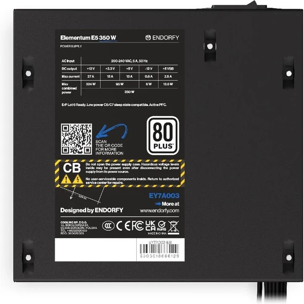 Endorfy Elementum E2 SI 350 W - Zdroje - Obrázek W0P4000P01