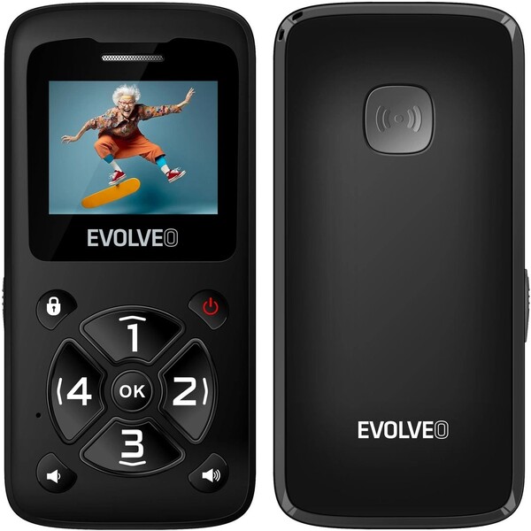 EVOLVEO EasyPhone ID mobilní telefon pro seniory černý Černá