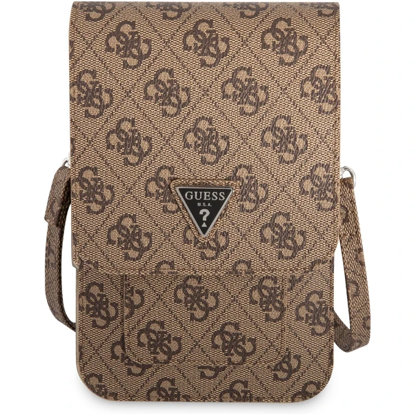 Guess PU 4G Triangle Logo Phone Bag hnědé - Pouzdra - Obrázek W1RC100501