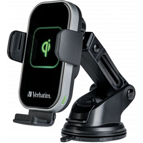 VERBATIM Držák do Auta Bezdrátová rychlonabíječka Qi 15W FWC-02 Černá