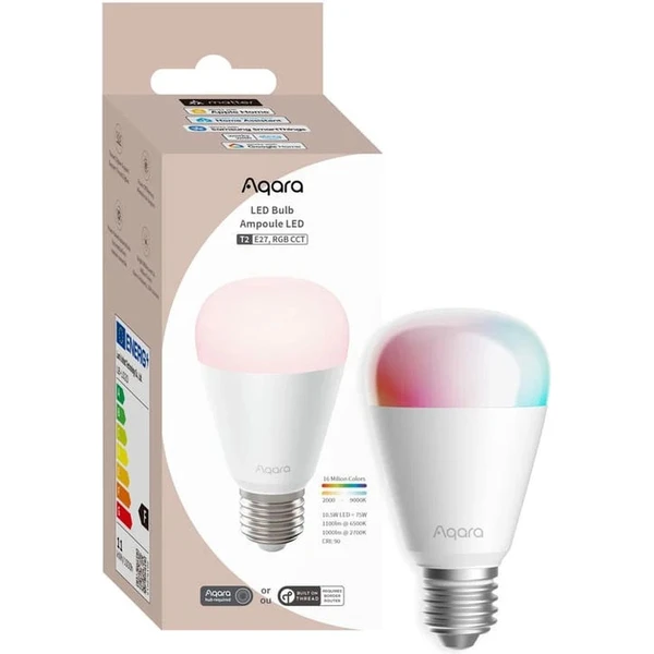 AQARA LED Bulb T2 (E27, RGB CCT) (LB-L02D) Zigbee a Thread RGB + CCT LED žárovka - Žárovky - Obrázek W2PD000N01