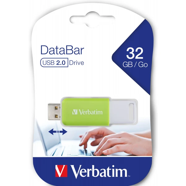 VERBATIM Flash Disk 32GB DataBar USB 2.0 Drive, zelený - Flashdisky - Obrázek W2R2000P01