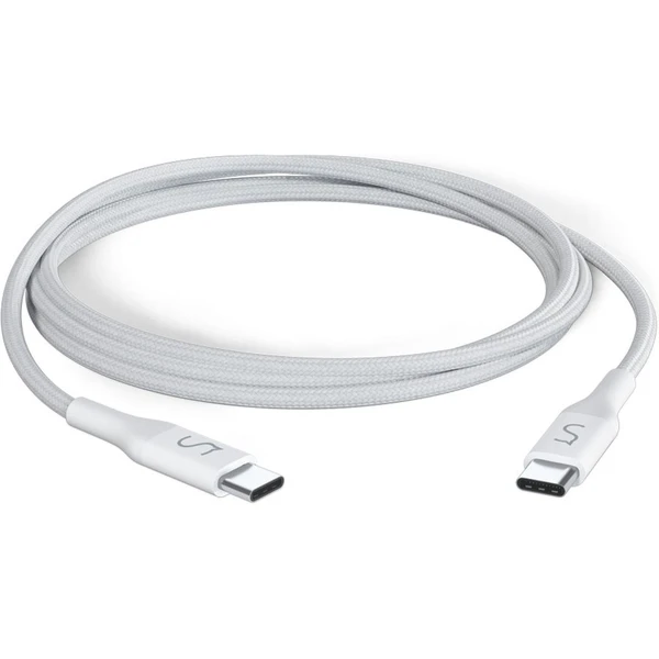 iWant Power Delivery USB-C/USB-C pletený kabel (100W) 1,2m bílý - Kabely a redukce - Obrázek W30C000P01