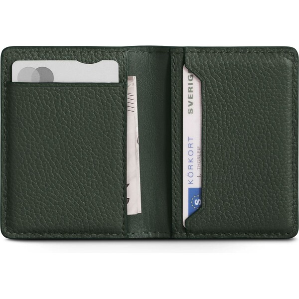 Woolnut kožená peněženka tmavě zelená