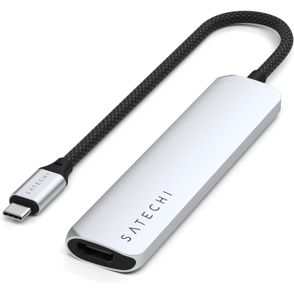 Satechi 6v1 USB-C Slim víceportový adaptér stříbrný - USB huby - Obrázek W3UB000P01