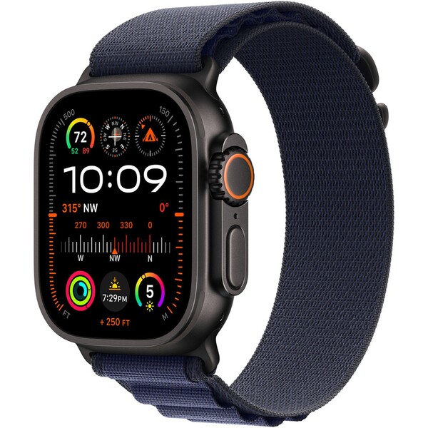 Apple Watch 49mm námořnicky modrý Alpský tah - L - provedení z černého titanu MYPY3ZM/A