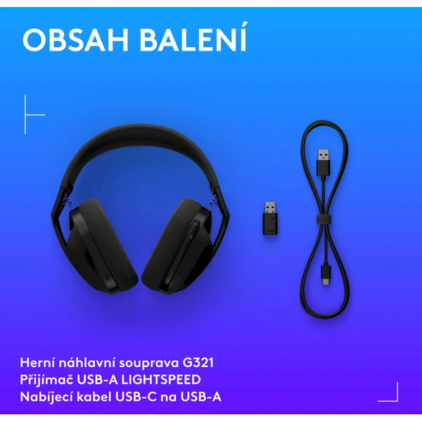 Logitech G321 LIGHTSPEED herní sluchátka černá - Sluchátka - Obrázek W4XH000K01