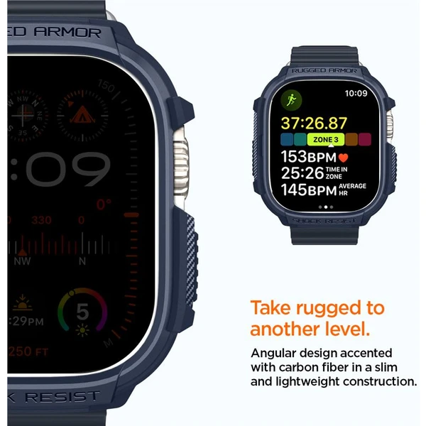 Spigen Rugged Armor kryt Apple Watch Ultra 3/2/1 (49mm) modrý - Pouzdra - Obrázek W5A1000P01