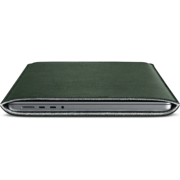Woolnut kožené Sleeve pouzdro pro 14" MacBook Pro tmavě zelené - Pouzdra - Obrázek W5SR100501