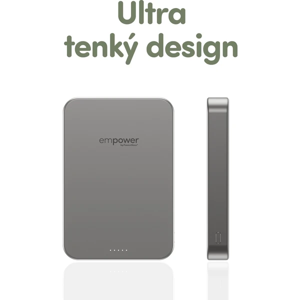 PanzerGlass® empower bezdrátová Qi2 powerbanka 10000 mAh, MagSafe, šedá - Powerbanky - Obrázek W73J000K01