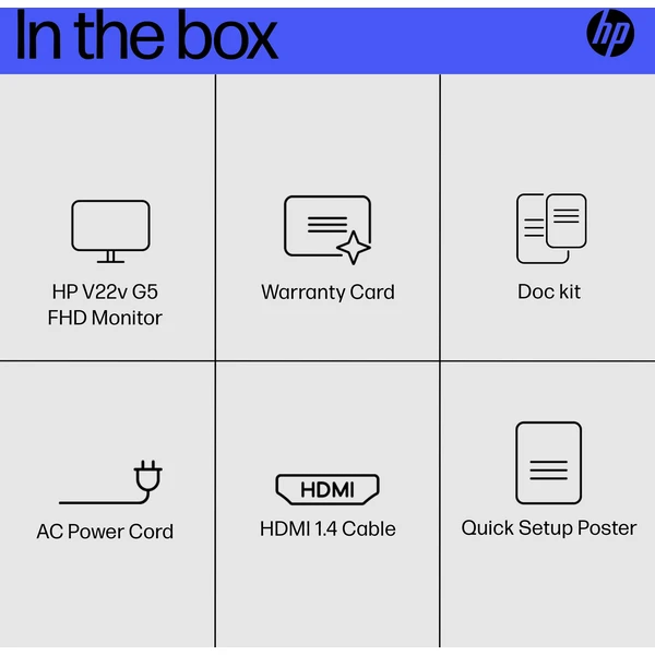 HP V22v G5 monitor 22" - Monitory - Obrázek W7F0000J01