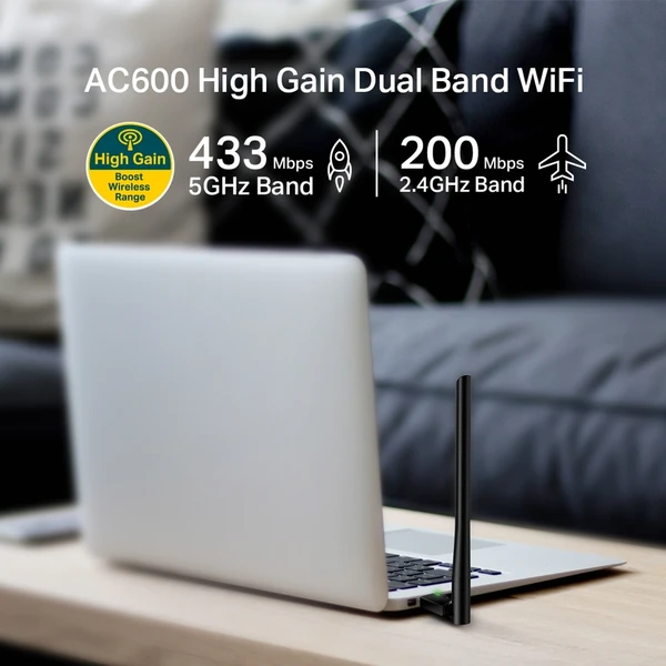 TP-Link Archer T2U Plus WiFi USB adaptér - Síťové adaptéry - Obrázek W7QFF00101