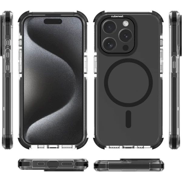 Cubenest MagPro Strong Guard kryt iPhone 15 Pro černý - Pouzdra - Obrázek W7S8000J01